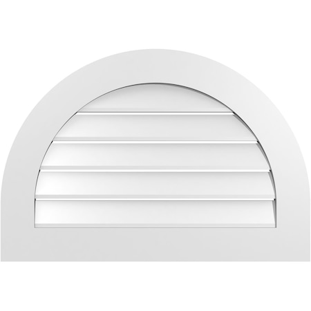 Ekena Millwork Round Top Surface Mount PVC Gable Vent: Functional, w/ 3-1/2"W x 1"P Standard Frame, 32"W x 22"H GVPRT32X2201SF